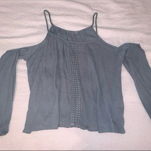Charlotte Russe Blue No Shoulder Shirt